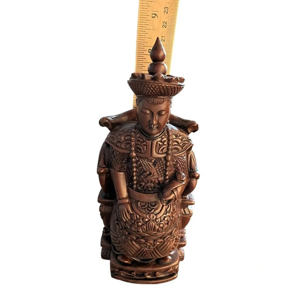 Carved Resin Asian God Warrior Statue - Picture 5 of 7